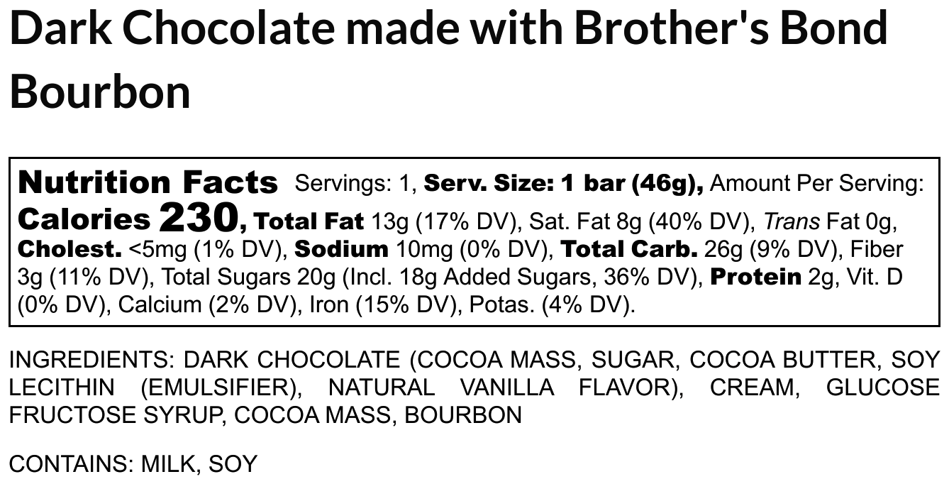 Brother's Bond® Chocolate Bars (6pcs)