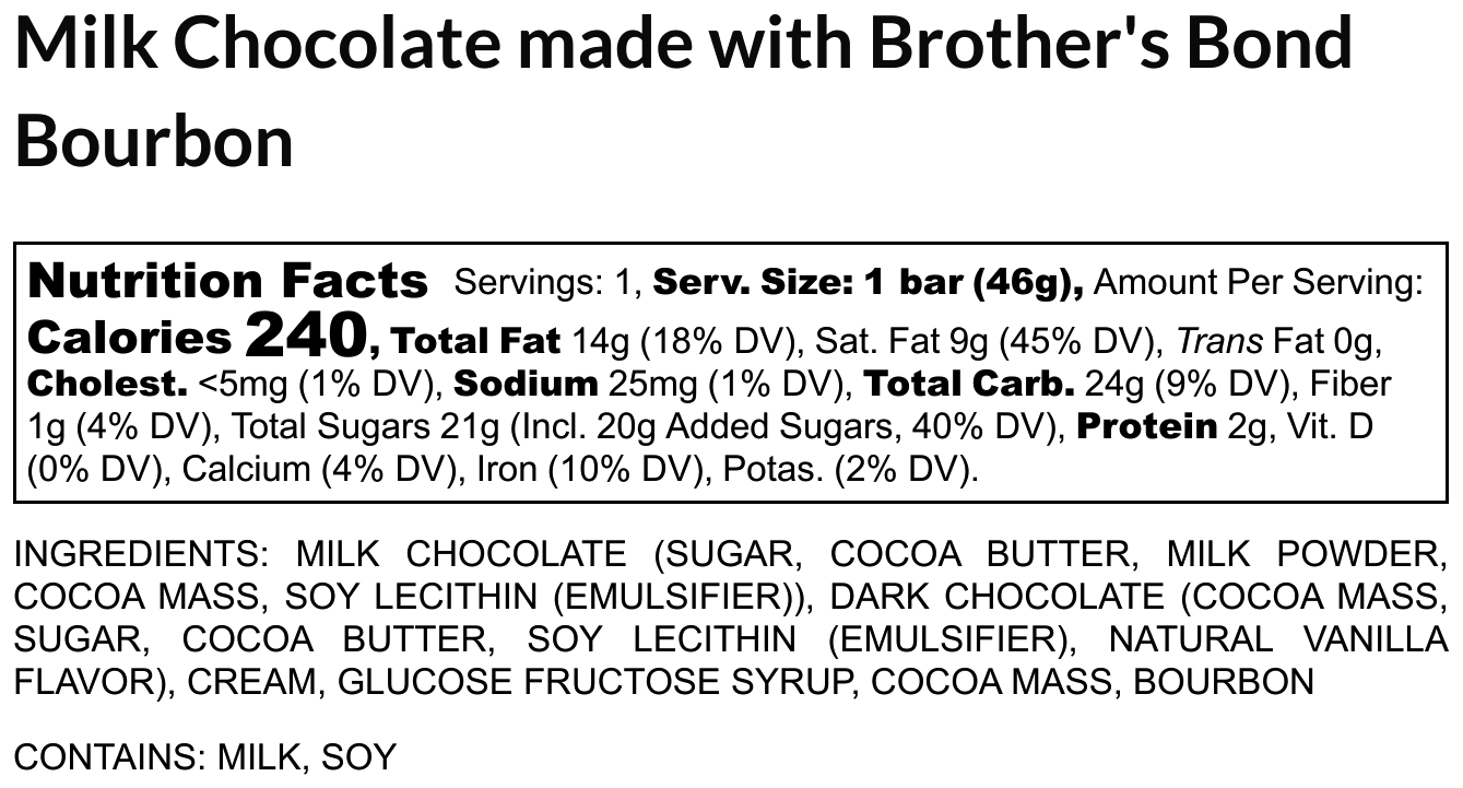 Brother's Bond® Chocolate Bars (6pcs)