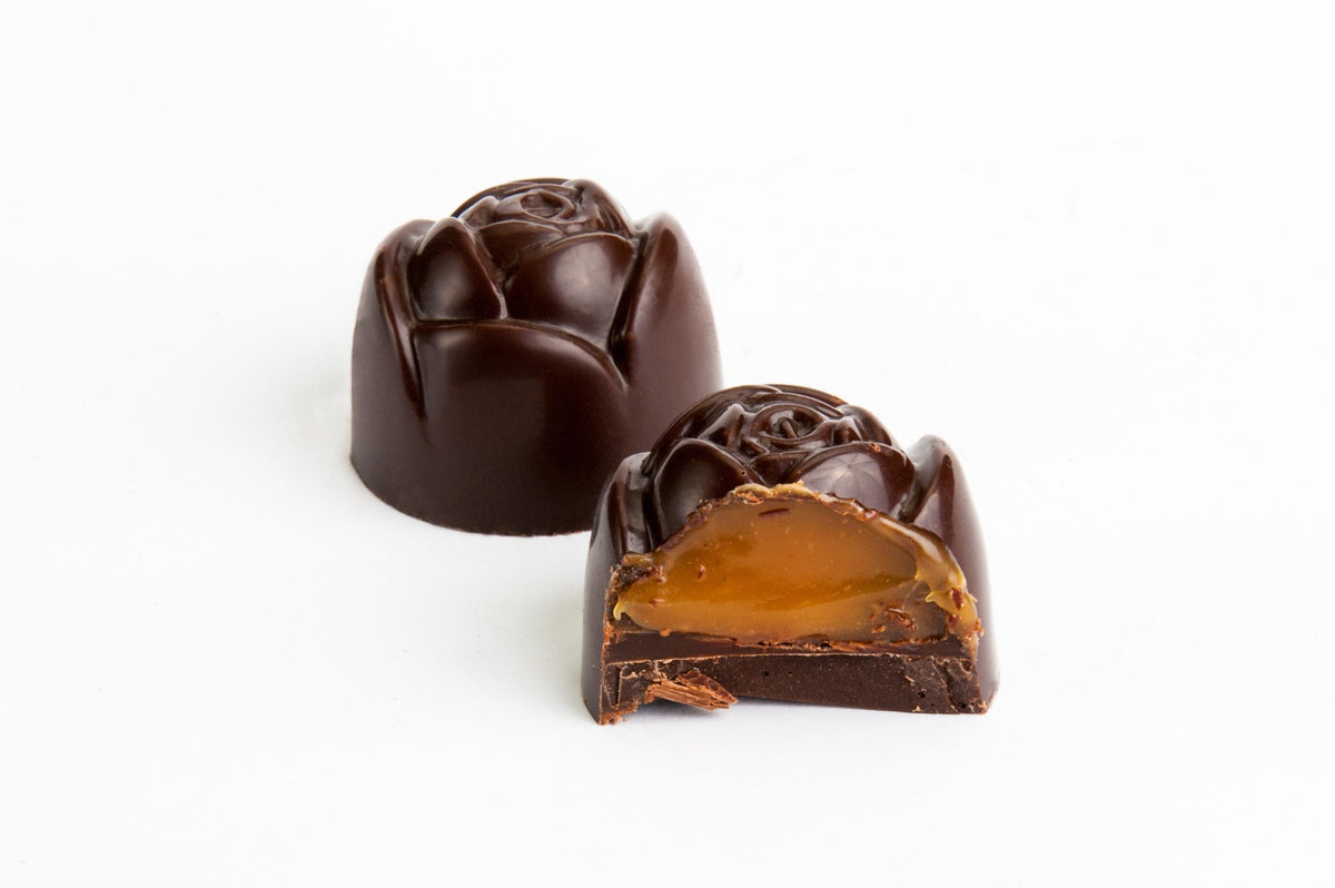 CARAMEL ROSE DARK CHOCOLATE 10G
